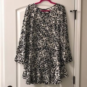 Leith Large Dress Ivory and Black Dots